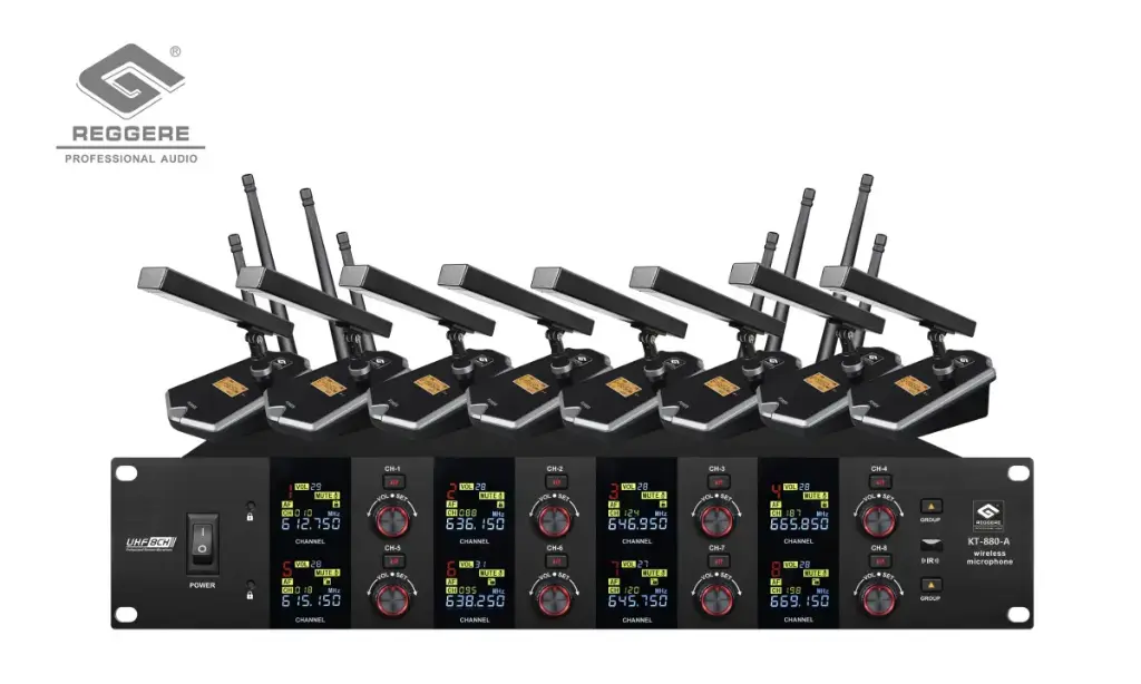 One drag eight wireless Digital conference microphones (Conference)