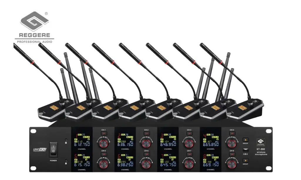 One drag eight wireless Digital conference microphones (Conference)