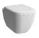 Hard plastic seat hanging toilet with micro-lift